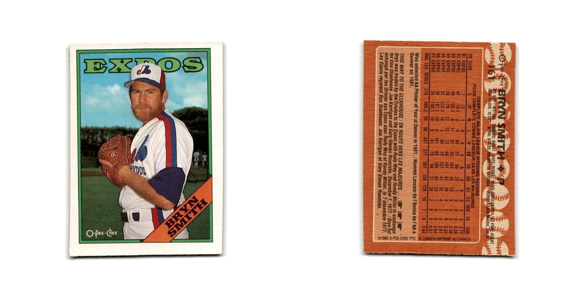 Bryn Smith 1988 O-Pee-Chee #161 Montreal Expos Baseball Card NM