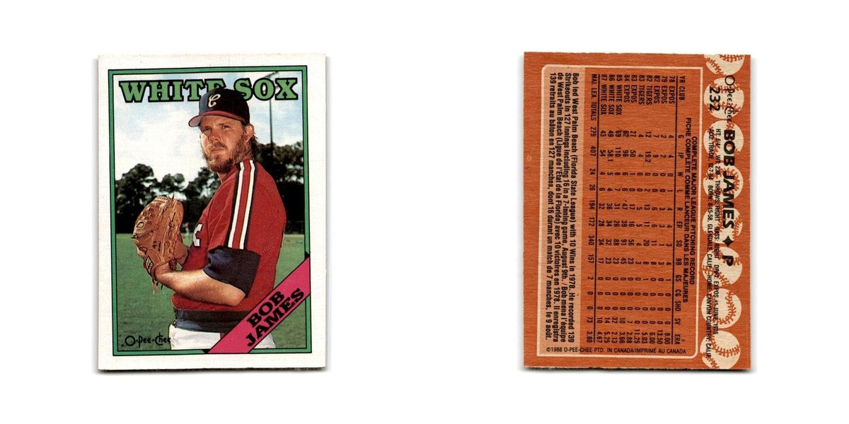 Bob James 1988 O-Pee-Chee #232 Chicago White Sox Baseball Card NM