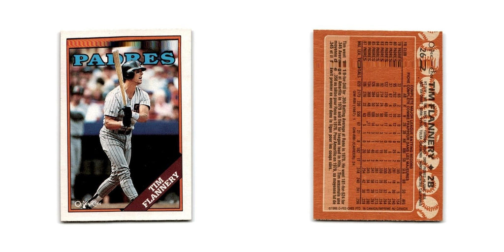 Tim Flannery 1988 O-Pee-Chee #262 San Diego Padres Baseball Card NM