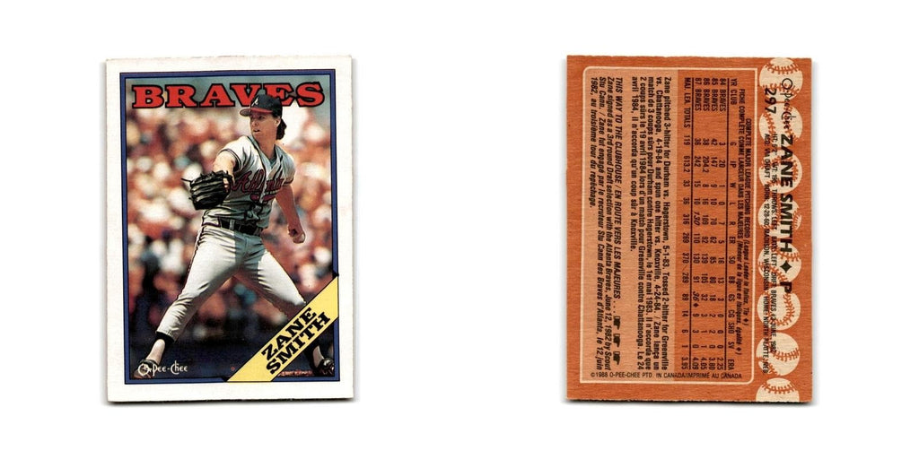 Zane Smith 1988 O-Pee-Chee #297 Atlanta Braves Baseball Card NM