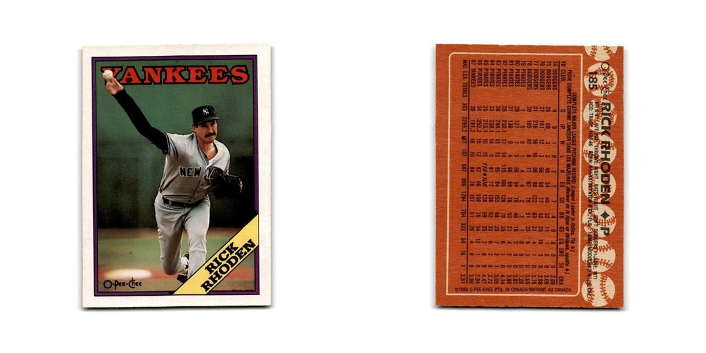 Rick Rhoden 1988 O-Pee-Chee #185 New York Yankees Baseball Card NM