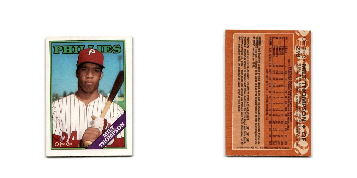 Milt Thompson 1988 O-Pee-Chee #298 St. Louis Cardinals Baseball Card NM