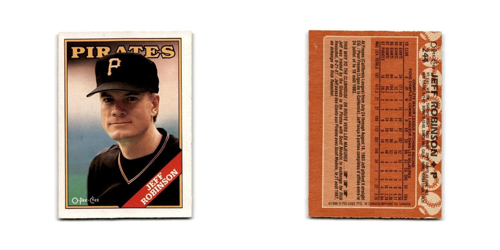 Jeff D. Robinson 1988 O-Pee-Chee #244 Pittsburgh Pirates Baseball Card NM