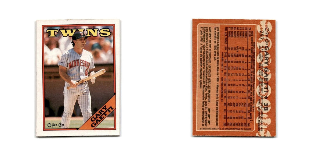 Gary Gaetti 1988 O-Pee-Chee #257 Minnesota Twins Baseball Card NM