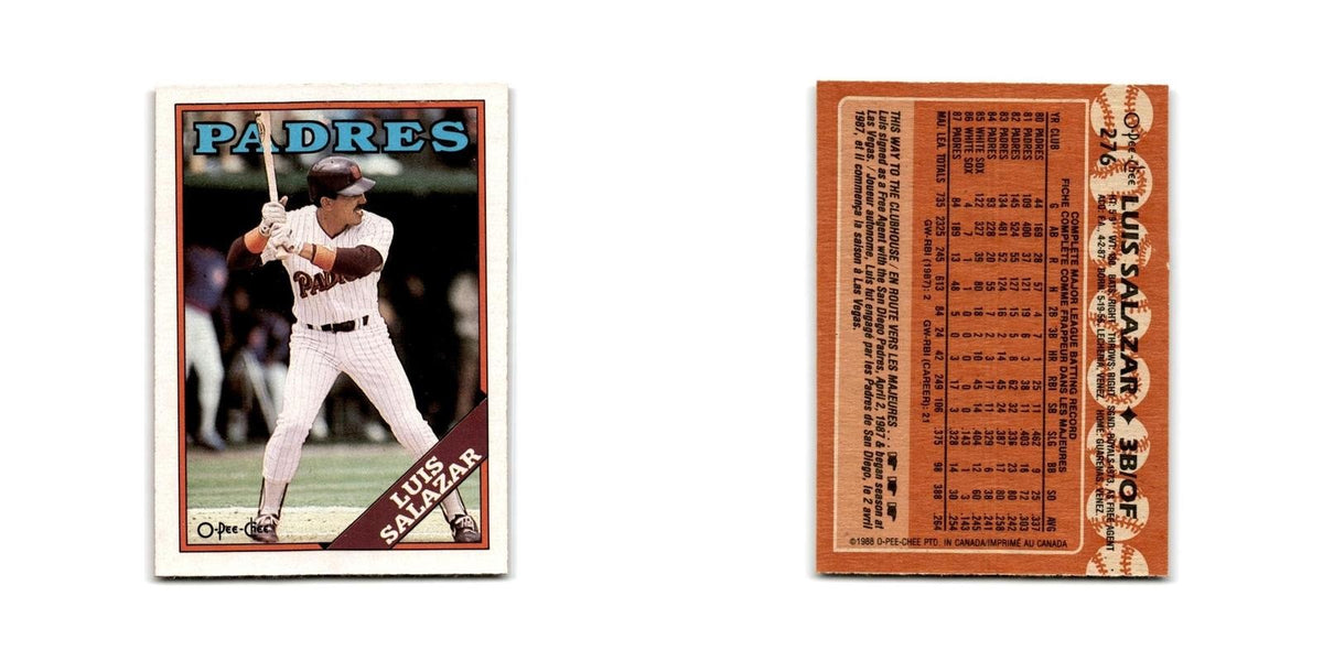 Luis Salazar 1988 O-Pee-Chee #276 San Diego Padres Baseball Card NM