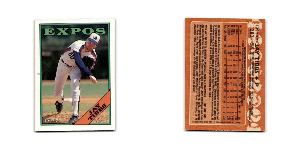 Jay Tibbs 1988 O-Pee-Chee #282 Montreal Expos Baseball Card NM