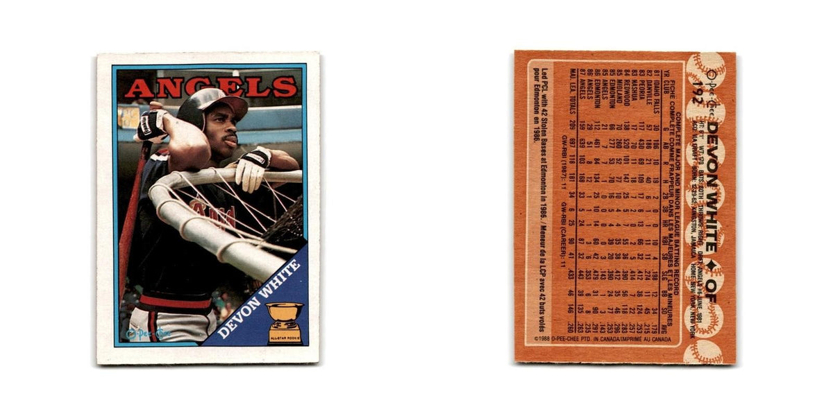 Devon White 1988 O-Pee-Chee #192 California Angels Baseball Card NM