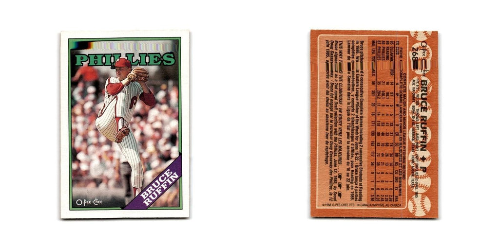 Bruce Ruffin 1988 O-Pee-Chee #268 Philadelphia Phillies Baseball Card NM