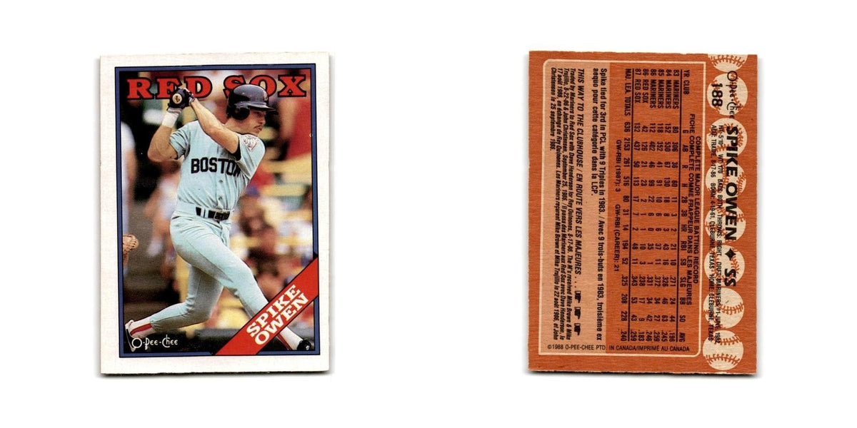Spike Owen 1988 O-Pee-Chee #188 Boston Red Sox Baseball Card NM