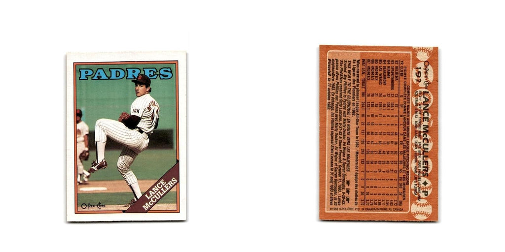 Lance McCullers 1988 O-Pee-Chee #197 San Diego Padres Baseball Card NM