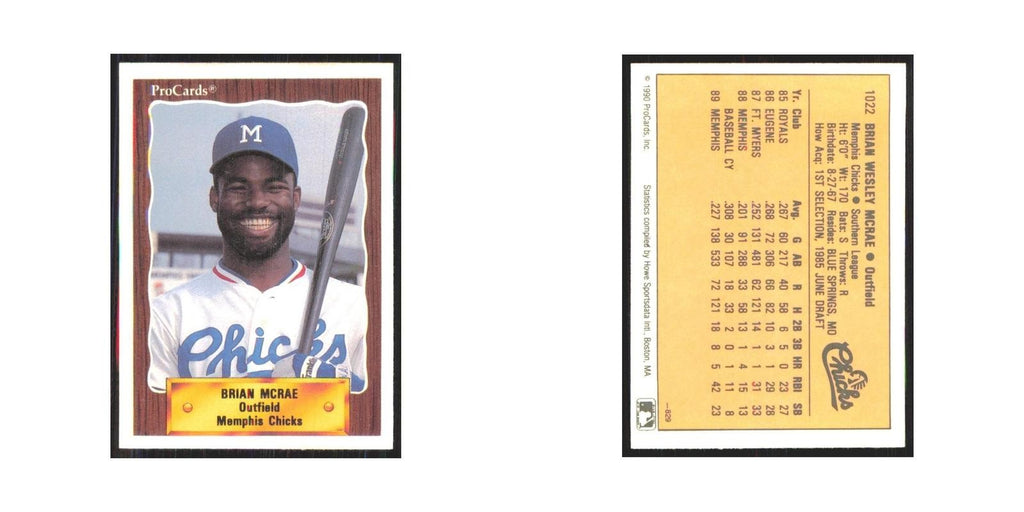 1990 ProCards Brian McRae Memphis Chicks #1022