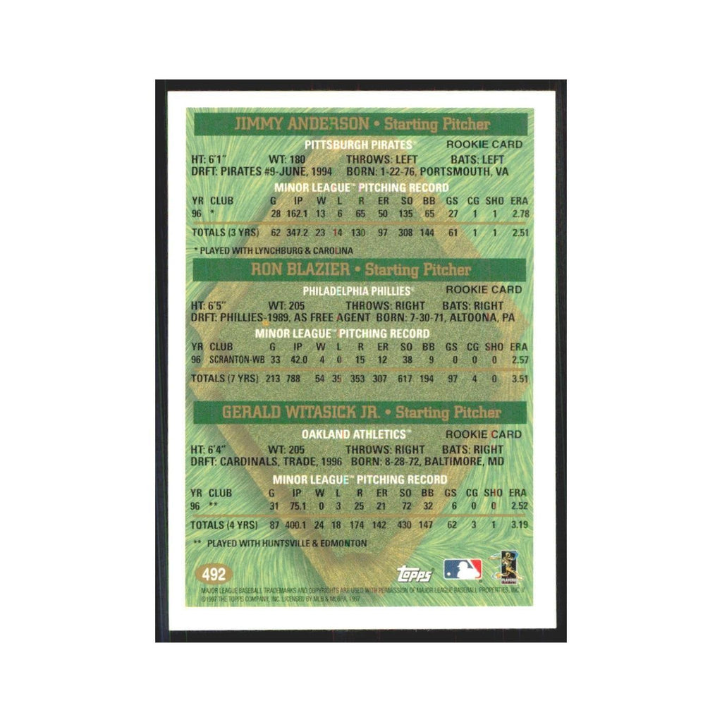 1997 Jimmy Anderson/Ron Blazier/Jay Witasick Pittsburgh Pirates/Philadelphia Phi
