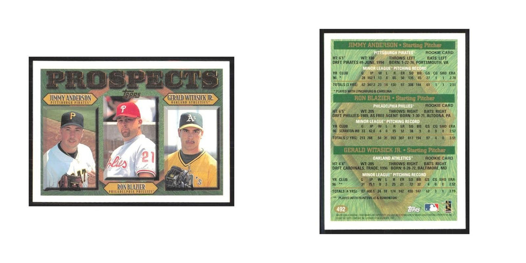 1997 Jimmy Anderson/Ron Blazier/Jay Witasick Pittsburgh Pirates/Philadelphia Phi