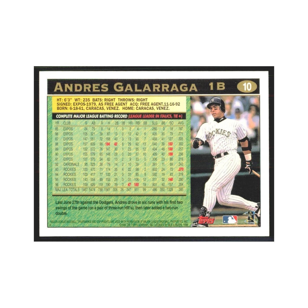 1997 Topps Andres Galarraga Rockies #10