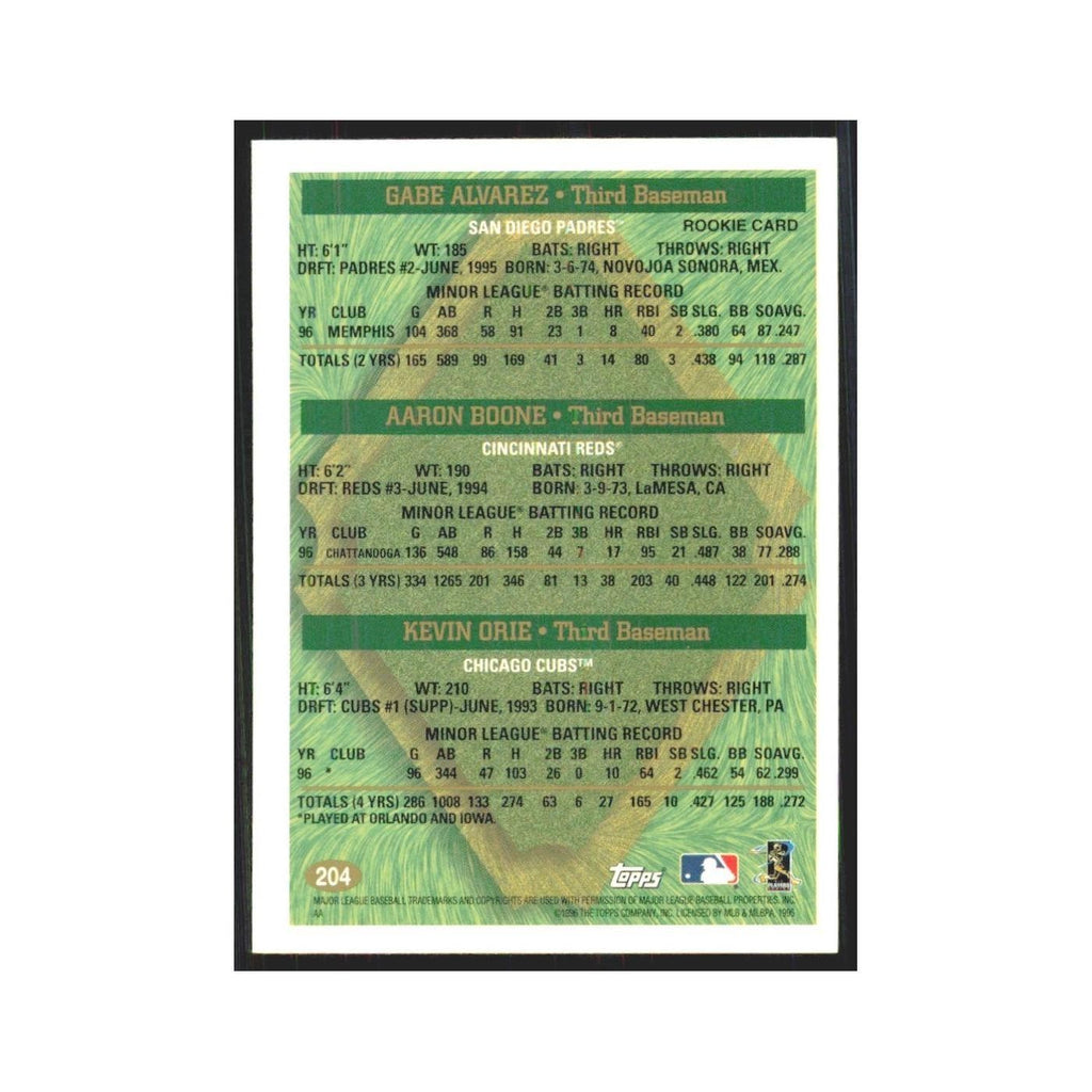 1997 Gabe Alvarez/Aaron Boone/Kevin Orie San Diego Padres/Cincinnati Reds/Chicag