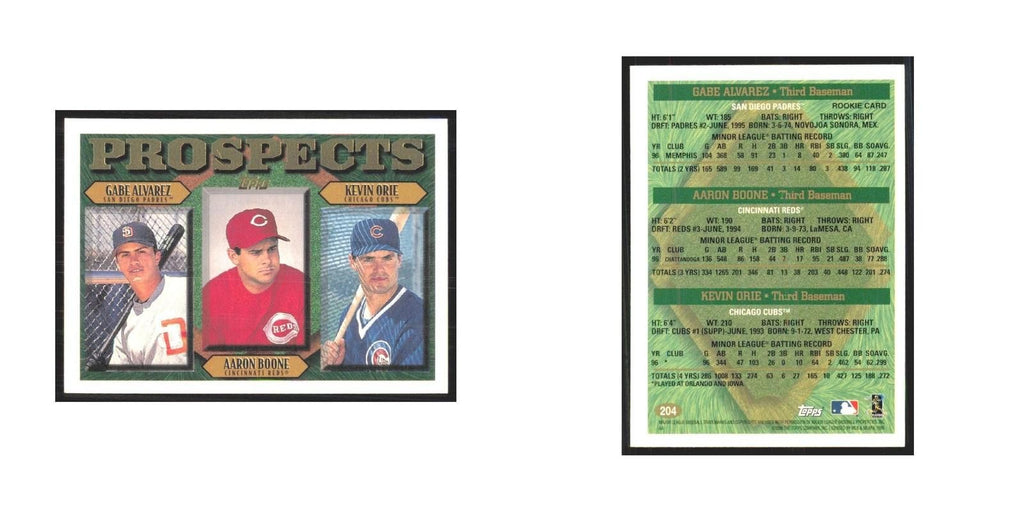 1997 Gabe Alvarez/Aaron Boone/Kevin Orie San Diego Padres/Cincinnati Reds/Chicag