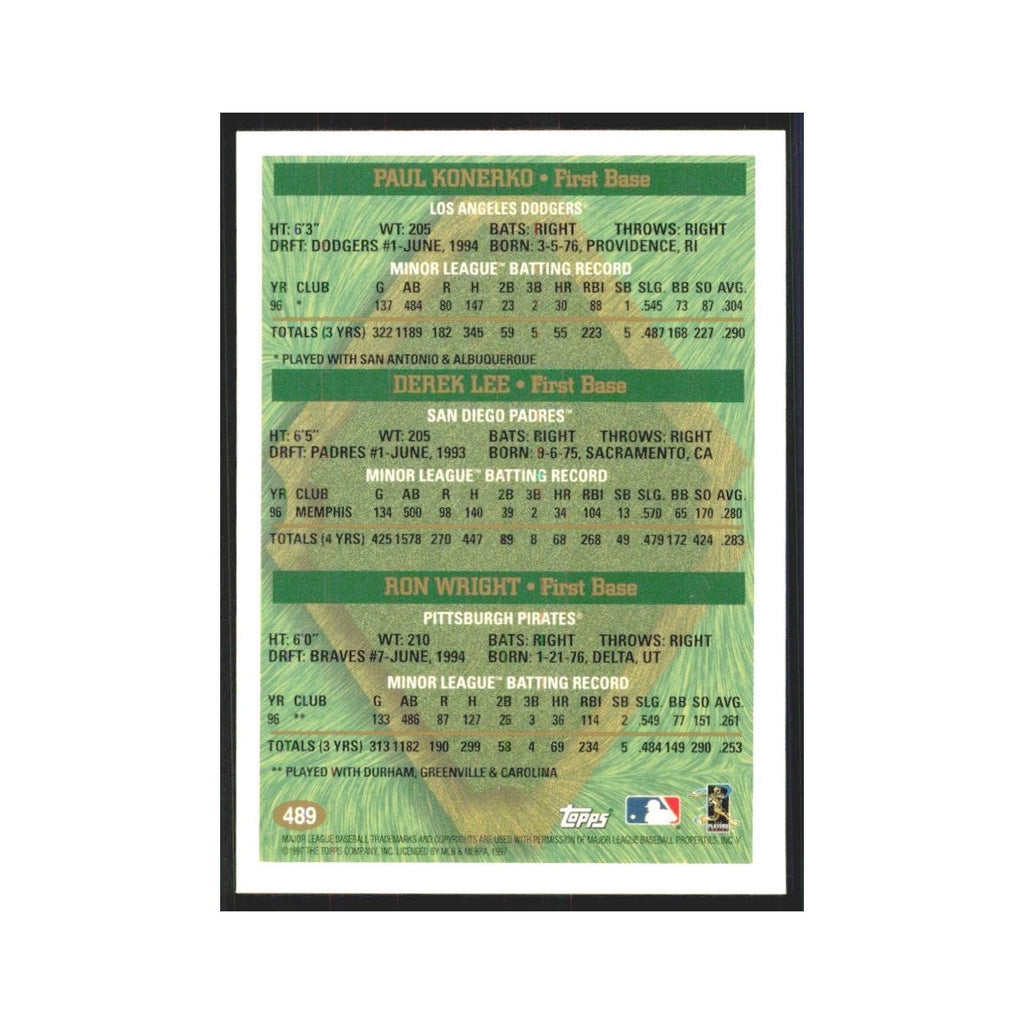 1997 Paul Konerko/Derrek Lee/Ron Wright Los Angeles Dodgers/San Diego Padres/Pit