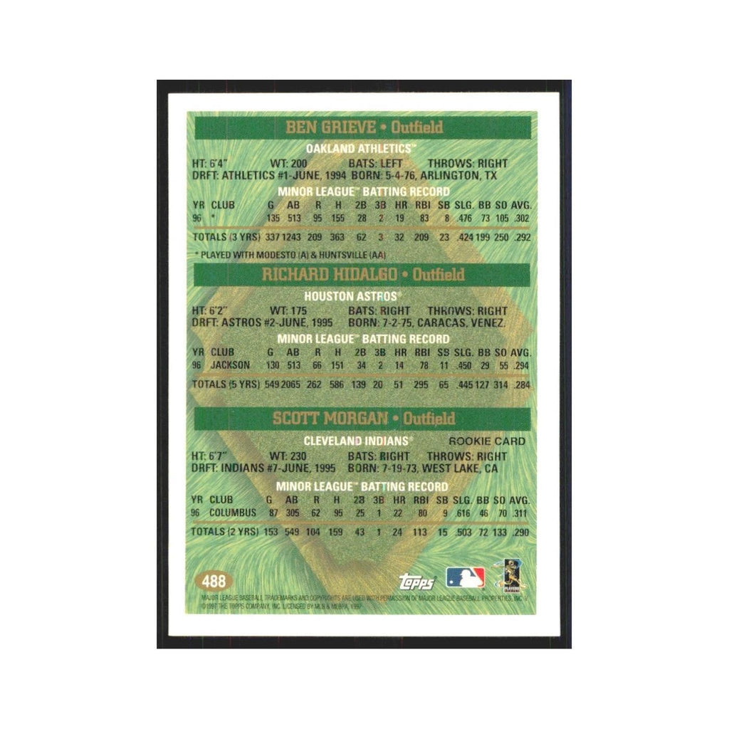 1997 Ben Grieve/Richard Hidalgo/Scott Morgan Oakland Athletics/Houston Astros/Cl