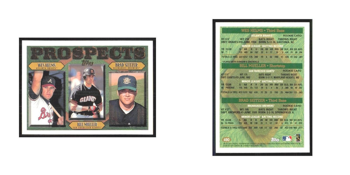 1997 Wes Helms/Bill Mueller/Brad Seitzer Atlanta Braves/San Francisco Giants/Mil