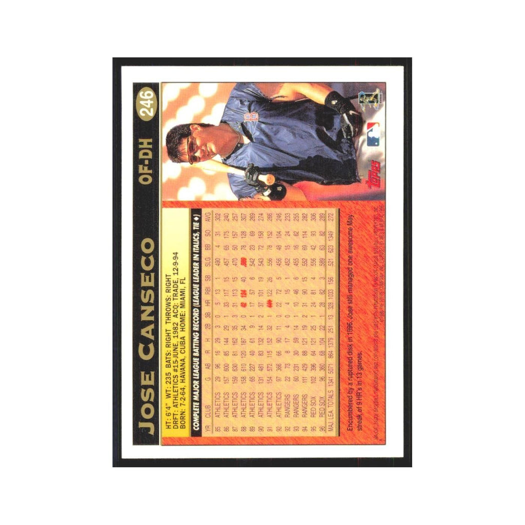 1997 Topps Jose Canseco Red Sox #246
