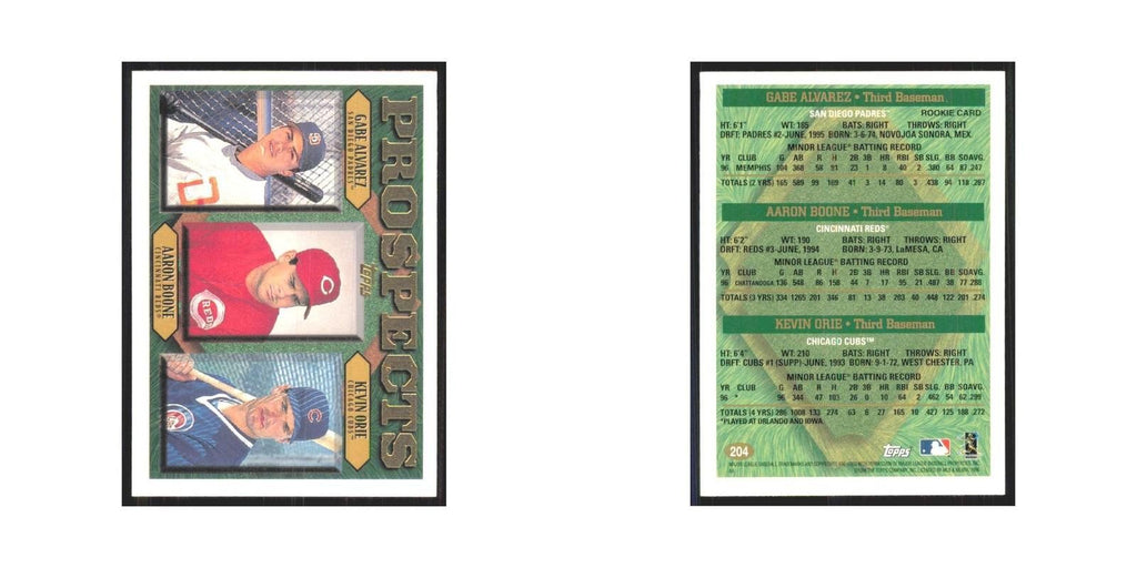 1997 Gabe Alvarez/Aaron Boone/Kevin Orie San Diego Padres/Cincinnati Reds/Chicag