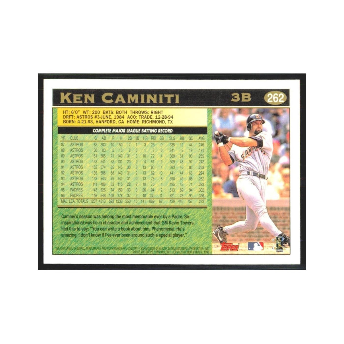 1997 Topps Ken Caminiti Padres #262