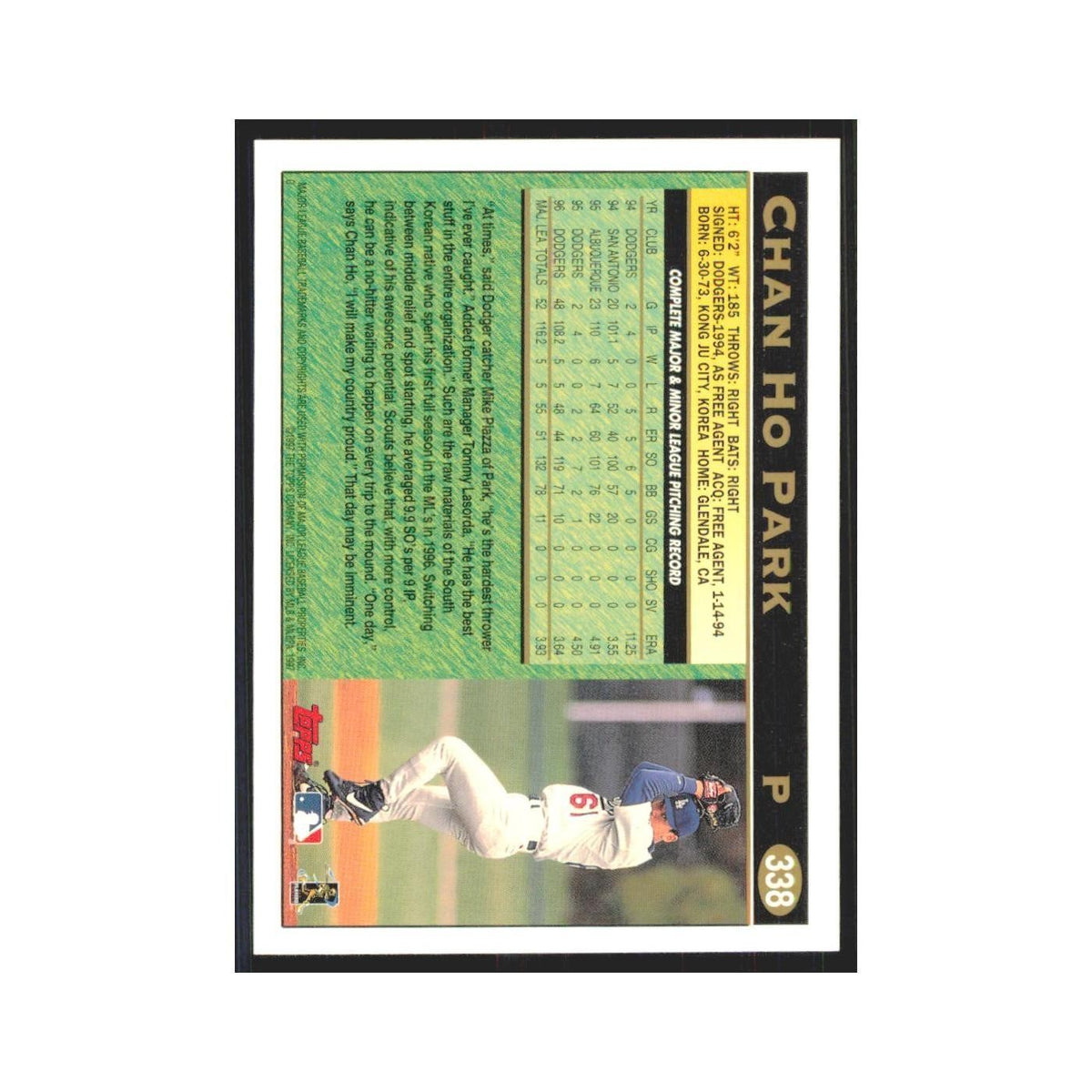 1997 Topps Chan Ho Park Dodgers #338