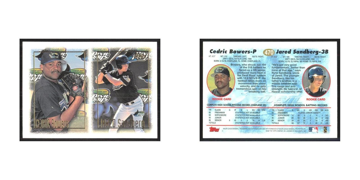 1997 Topps Cedrick Bowers/Jared Sandberg Rays #470