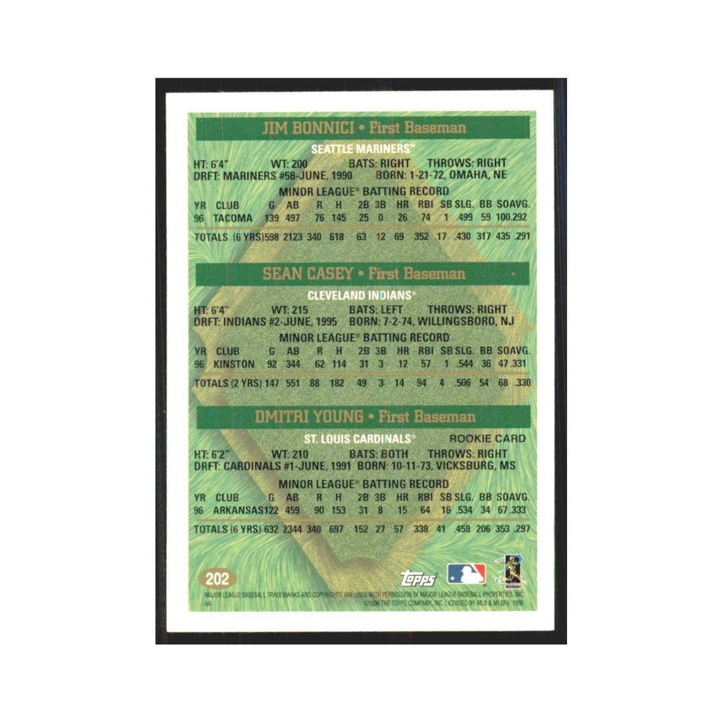 1997 Jim Bonnici/Sean Casey/Dmitri Young Seattle Mariners/Cleveland Indians/St.