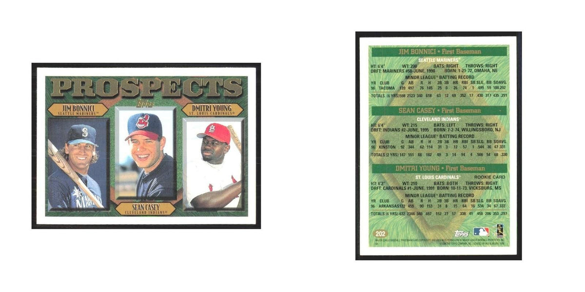 1997 Jim Bonnici/Sean Casey/Dmitri Young Seattle Mariners/Cleveland Indians/St.