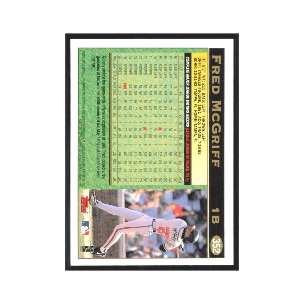 1997 Topps Fred McGriff Braves #352