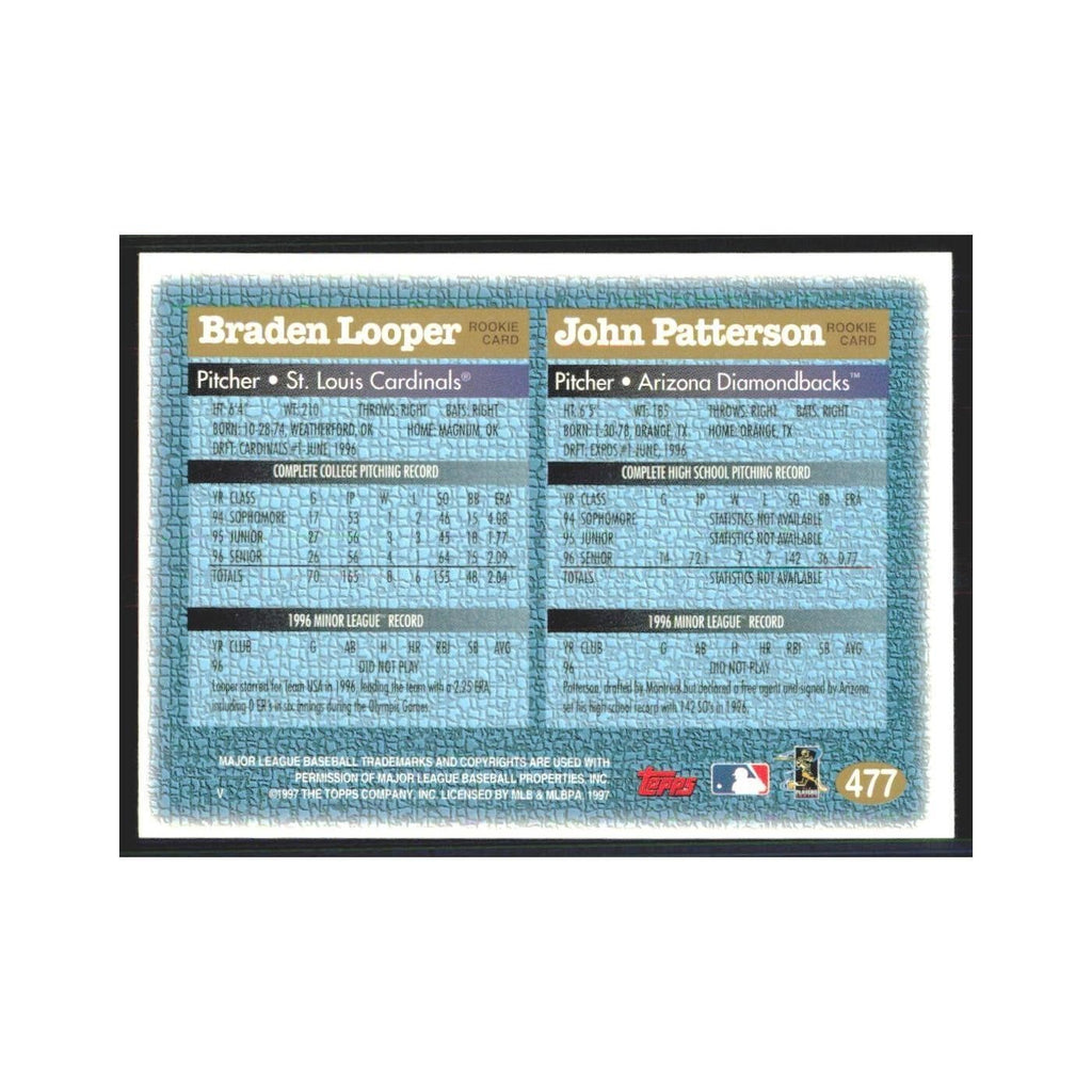 1997 Topps Braden Looper/John Patterson St. Louis Cardinals/Arizona Diamondbacks