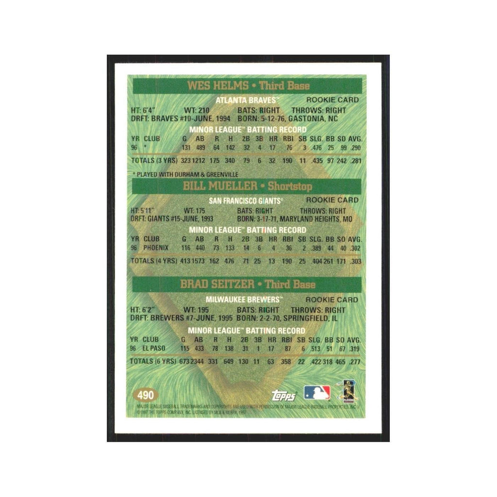 1997 Wes Helms/Bill Mueller/Brad Seitzer Atlanta Braves/San Francisco Giants/Mil