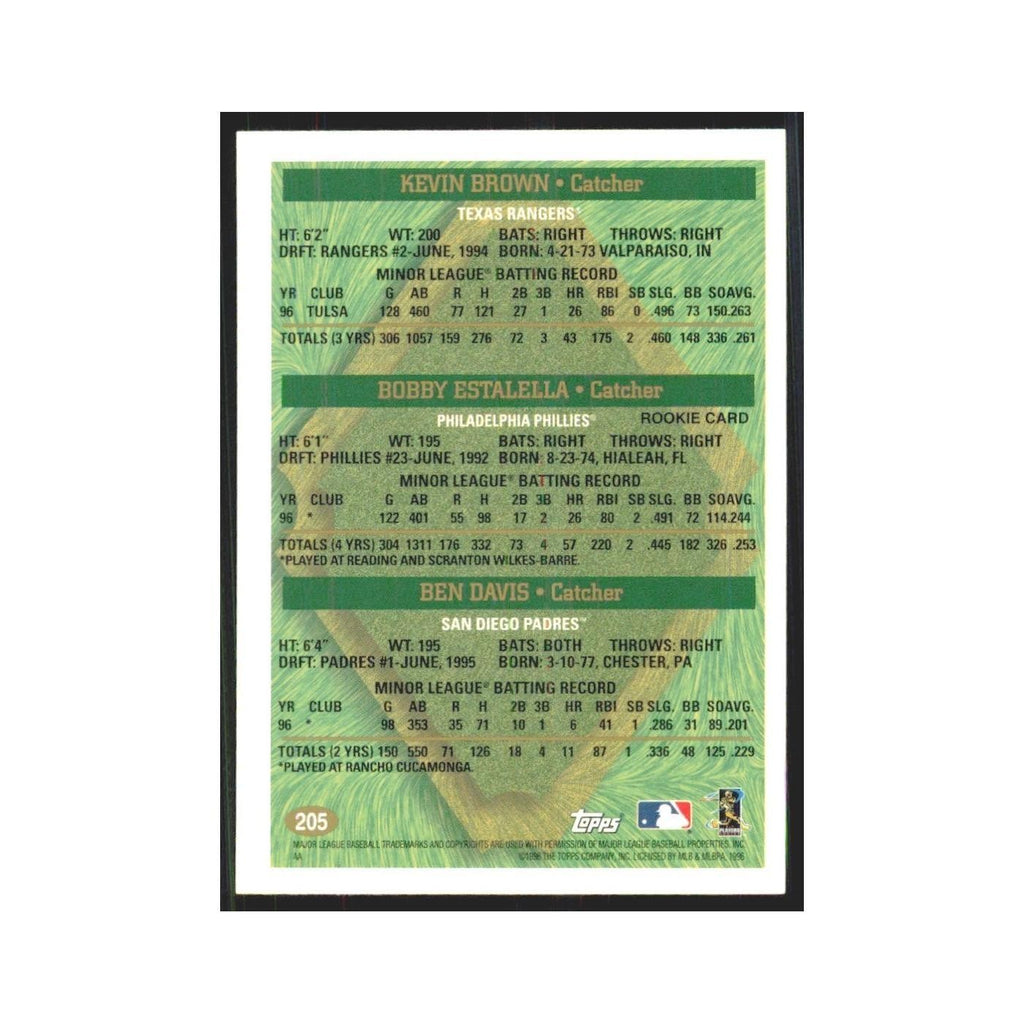 1997 Kevin L. Brown/Ben Davis/Bobby Estalella Texas Rangers/San Diego Padres/Phi