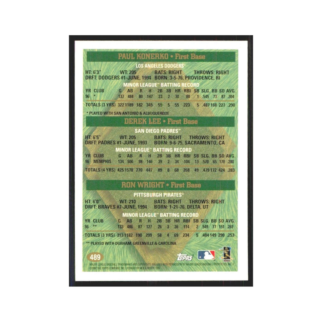 1997 Paul Konerko/Derrek Lee/Ron Wright Los Angeles Dodgers/San Diego Padres/Pit