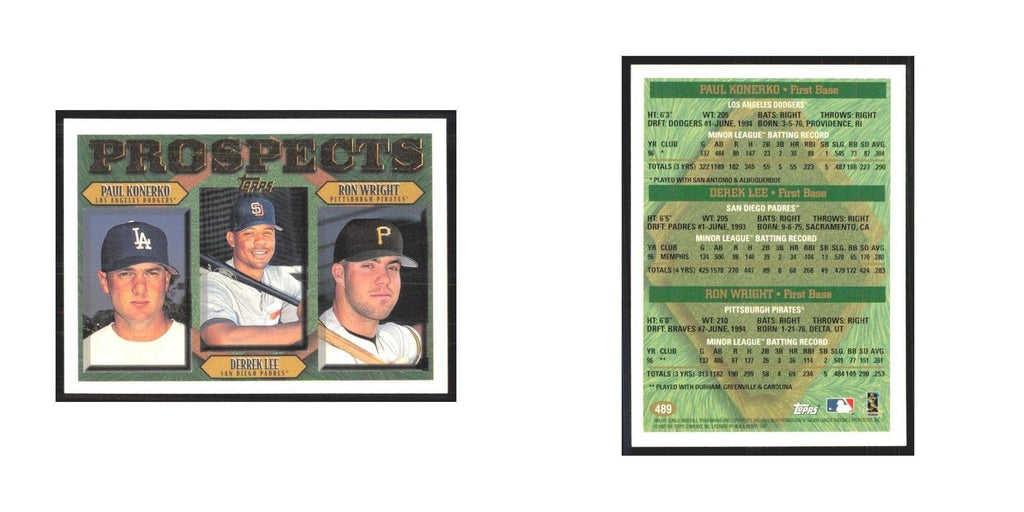 1997 Paul Konerko/Derrek Lee/Ron Wright Los Angeles Dodgers/San Diego Padres/Pit