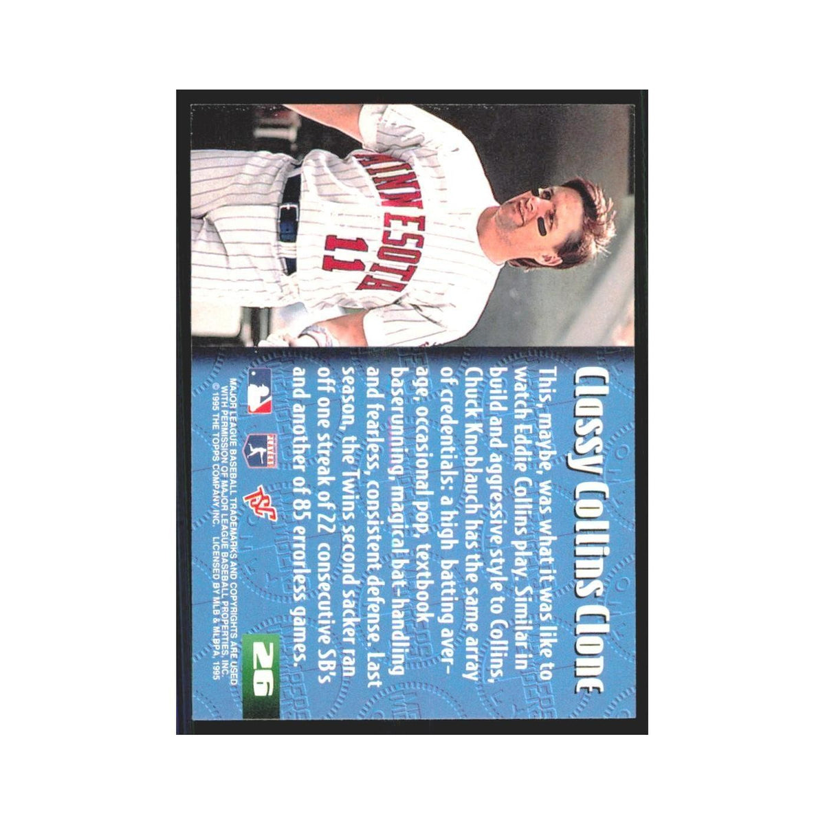 1995 Stadium Club Members Only Chuck Knoblauch Twins #26