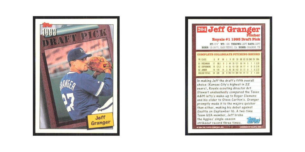 1994 Topps Jeff Granger Royals #204