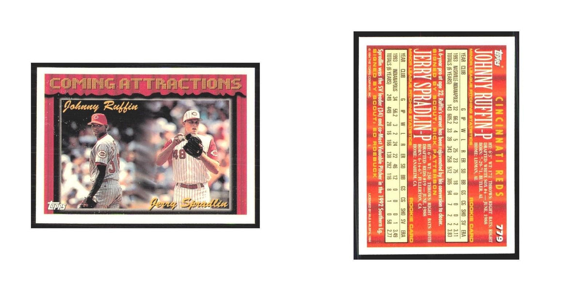 1994 Topps Johnny Ruffin/Jerry Spradlin Reds #779