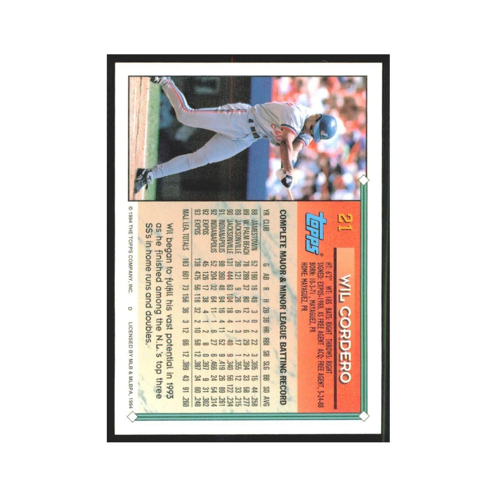 1994 Topps Wil Cordero Montreal Expos #21