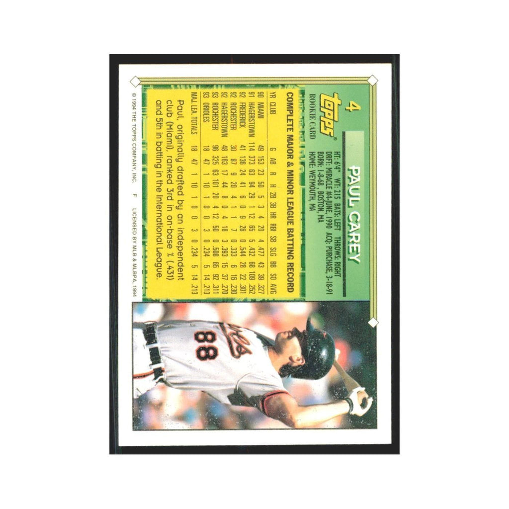1994 Topps Paul Carey Orioles #4