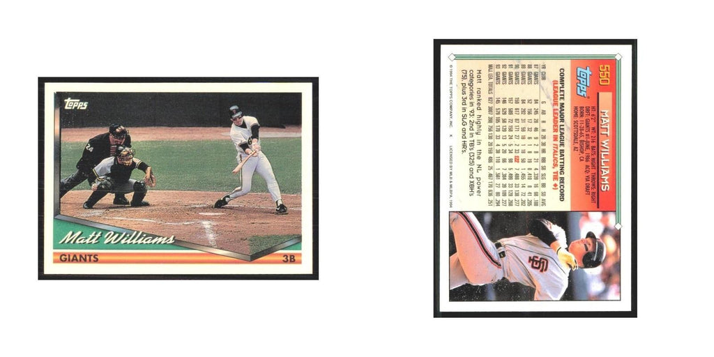 1994 Topps Matt Williams Giants #550