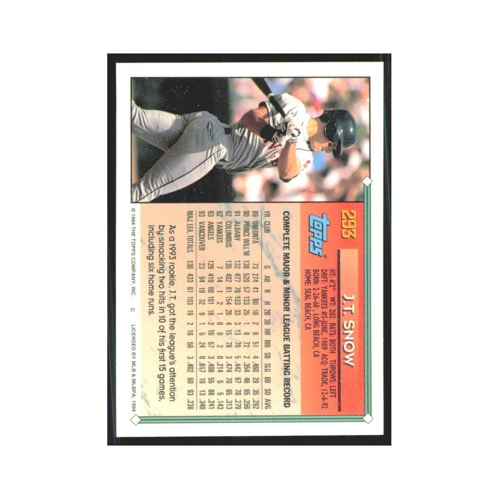 1994 Topps J.T. Snow Angels #293