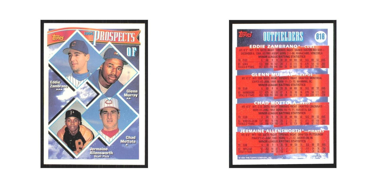 1994 Topps Zambrano/Murray/Mottola/Allensworth Cubs/Expos/Reds/Pirates #618
