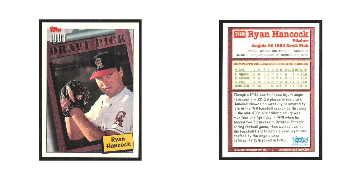 1994 Topps Ryan Hancock Angels #760