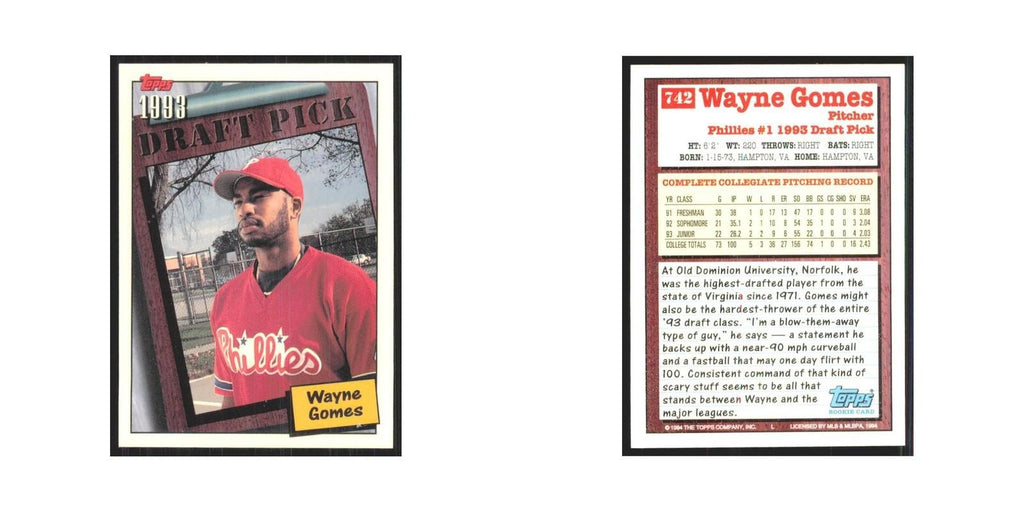 1994 Topps Wayne Gomes Phillies #742