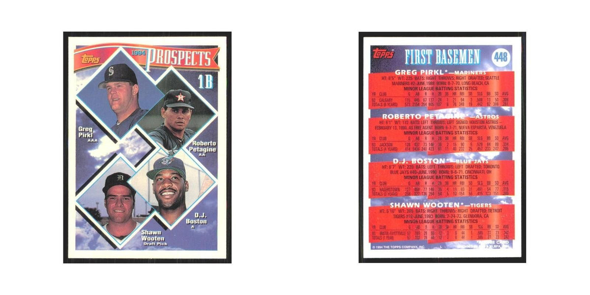 1994 Greg Pirkl/Roberto Petagine/D.J. Boston/Shawn Wooten Seattle Mariners/Houst