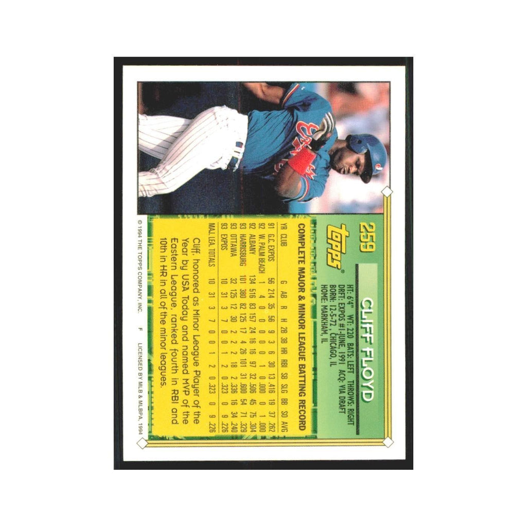 1994 Topps Cliff Floyd Montreal Expos #259