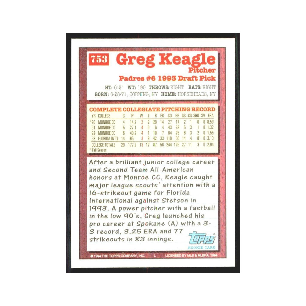 1994 Topps Greg Keagle Padres #753