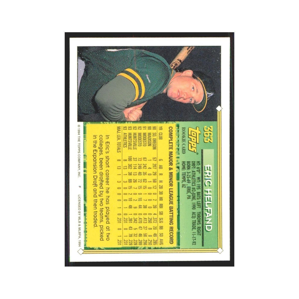 1994 Topps Eric Helfand Athletics #363